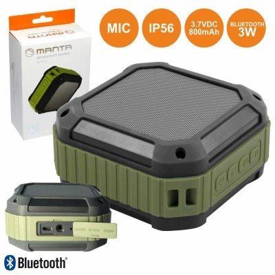COLUNA BLUETOOTH PORTÁTIL 3W AUXBATMIC IP56 MANTA