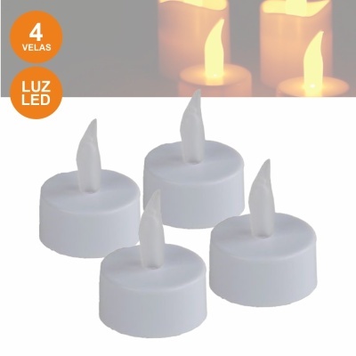 CONJUNTO DE 4 VELAS C LED