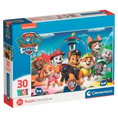Puzzle PAW Patrol 30 peças, Clementoni, personagens coloridos em fundo azul