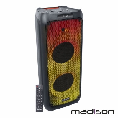 Coluna Amplificada 2x10" USBSDAUXBTFM LED TWS MADISON