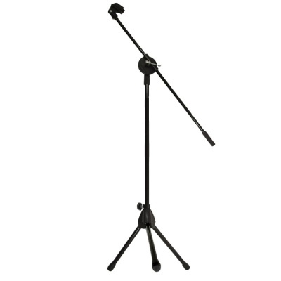 Suporte de microfone preto de tripé ajustável