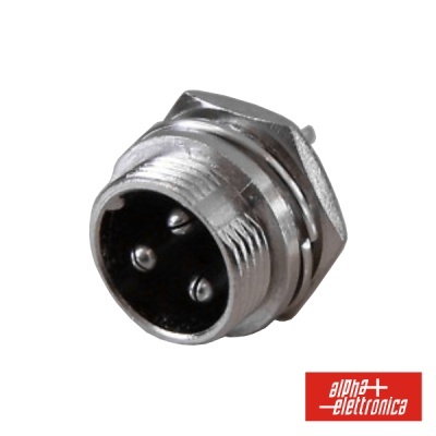 FICHA MICROFONE 3P MACHO DE PAINEL