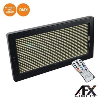 ESTROBOSCÓPIO C 882 LEDS SMD 200W DMX MIC COMANDO AFXLIGHT