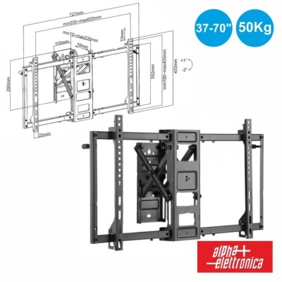 Suporte TV p Parede Extensível 50Kg 37"- 70" ALPHA