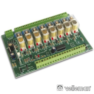 KIT PLACA DE RELÉS 8 CANAIS CONTROLADA À DISTÂNCIA VELLEMAN