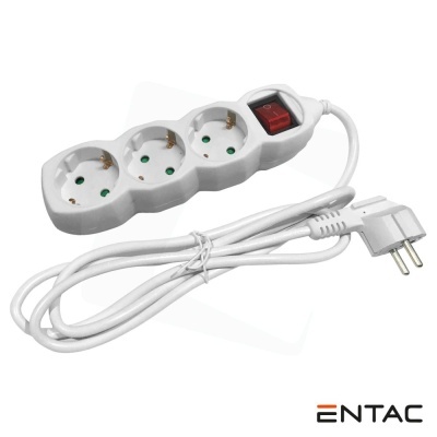 Tomada Elétrica C 3 Saídas Interruptor 1.5m Entac
