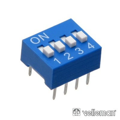 INTERRUPTOR DIP 4 POSIÇÕES VELLEMAN