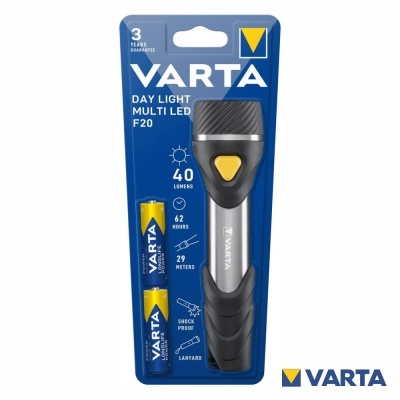 Lanterna Varta Day Light Multi LED F20 com bateria e embalagem azul