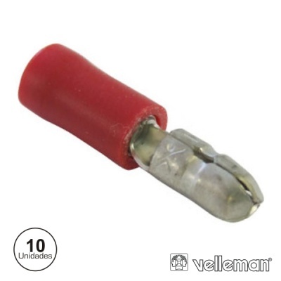 TERMINAL FASTON MACHO ISOLADO 3.9MM 10X VERMELHO
