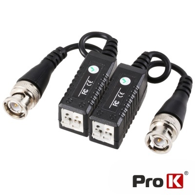 Par de conversores de vídeo Pro K com conectores BNC em metal e corpo preto