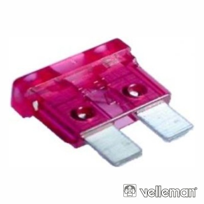 Fusível automóvel lâmina rosa transparente com lâminas metálicas