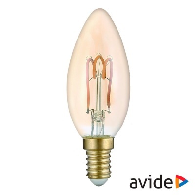 Lâmpada E14 3W Vela 230V Filamento 2700K 180lm AVIDE