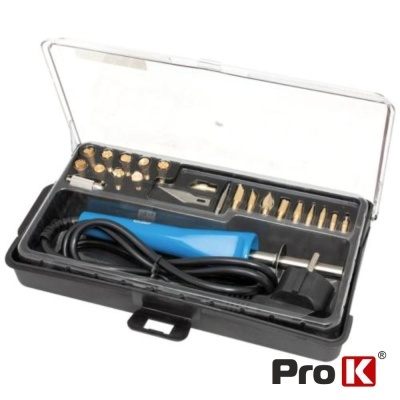 Conjunto ferramentas gravadoras elétricas Pro K com várias pontas e estojo