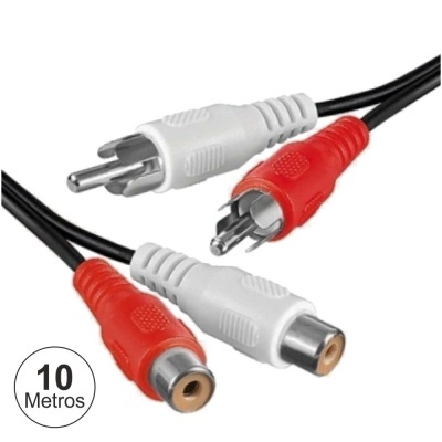 Cabo 2-Rca Macho  2-Rca Fêmea 10m