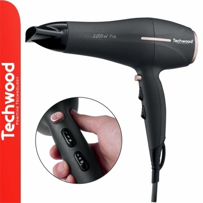 Secador De Cabelo 2200W Preto TECHWOOD