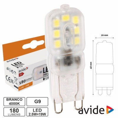 Lâmpada LED G9 2.5W 230V 4000K 180lm AVIDE