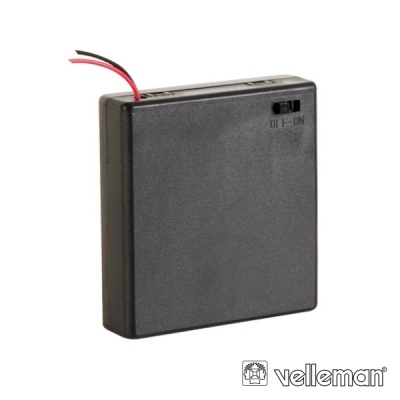 SUPORTE P 4 PILHAS AA C FIOS E INTERRUPTOR