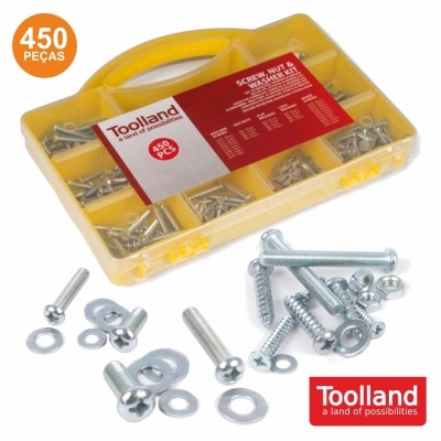 CONJUNTO DE PARAFUSOS PORCAS E ANILHAS 450X