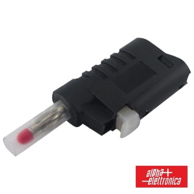 Conector elétrico preto com ponta metálica