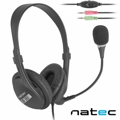 Auriculares C Fios E Microfone Preto NATEC