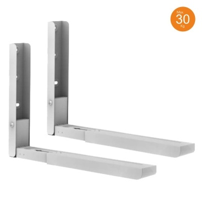 Suportes dobráveis de parede brancos de metal com capacidade de 30 kg