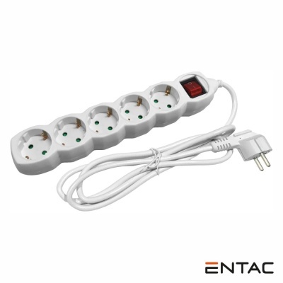Tomada Elétrica C 5 Saídas Interruptor 1.5m ENTAC