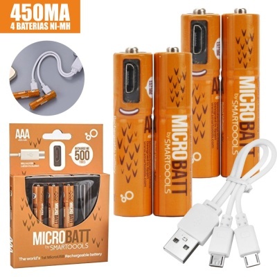 BATERIAS C PORTA MICRO USB NI-MH 450MA 4X SMARTOOOLS