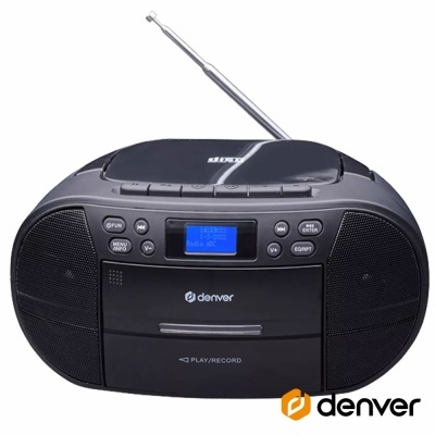 Rádio Portátil CASSETEFMCDAUX Colunas 2x15W DENVER