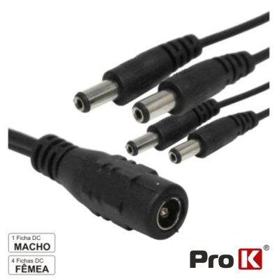 CABO ALIMENTAÇÃO DC 1 MACHO 4 FÊMEAS PROK