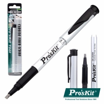 Marcador de precisão para solda Pro'sKit branco com tampa preta e embalagem