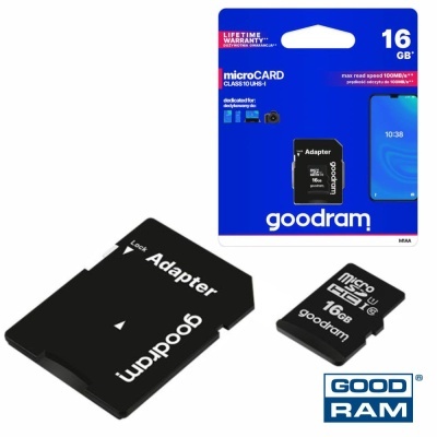 Cartão Memória Micro SD 16Gb Class10 Adaptador GOODRAM