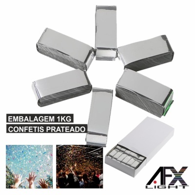 EMBALAGEM CONFETIS PRATEADO 1KG AFXLIGHT