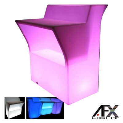 Banco iluminado LED cor-de-rosa plástico translúcido