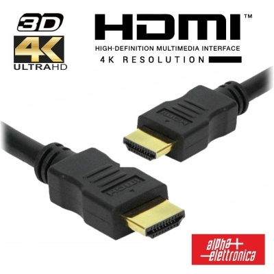 Cabo HDMI Dourado Macho  Macho 4K Preto 1.5m ALPHA