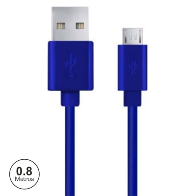 CABO USB-A 2.0 MACHO  MICRO USB-B MACHO 0.8M AZUL