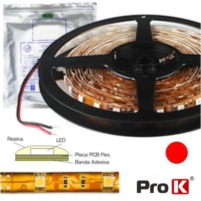 FITA 150 LEDS 5050 IMPERMEÁVEL VERMELHO 12V 5M PROK