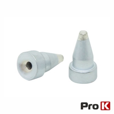 Dois acessórios cónicos metálicos cinza claro, com logotipo Pro K no canto