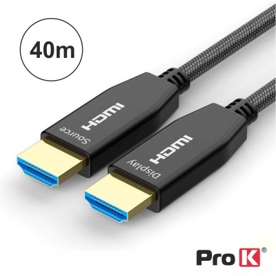 Cabo HDMI Fibra Óptica Dourado Macho  Macho 2.0 4K 40m