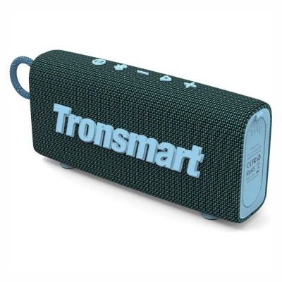 Coluna portátil Tronsmart verde escuro com botões no topo
