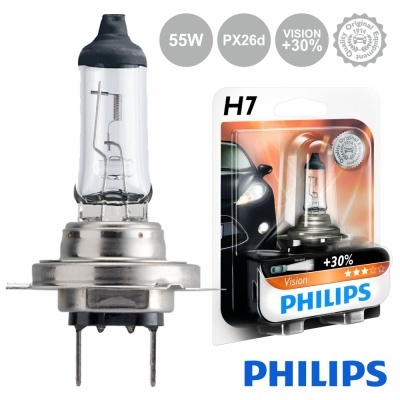 LÂMPADA P AUTOMÓVEL 12V H7 PX26d 55W VISION+30 PHILIPS