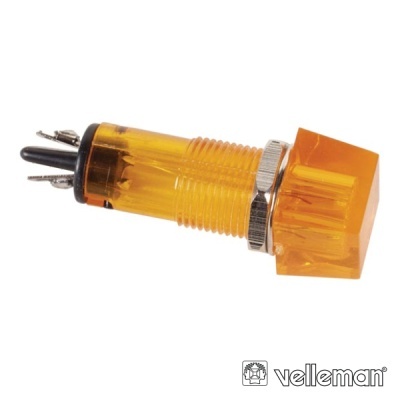 LUZ PILOTO QUADRADO AMBAR 11.5x11.5MM 220V VELLEMAN