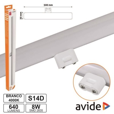 Luz LED branca 4000K 8W 640 lumens S14D 500 mm com embalagem avide