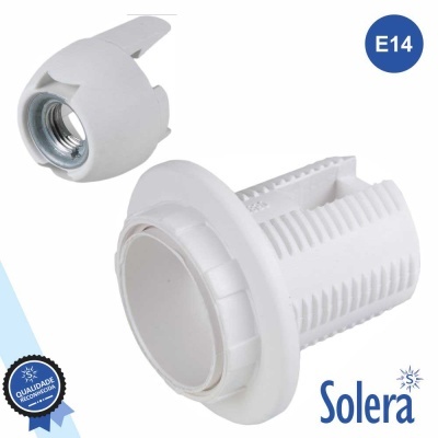 CASQUILHO P LÂMPADA E14 BRANCO ROSCADO P CABO SOLERA