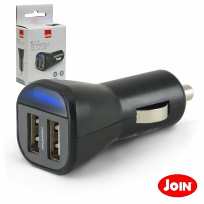 ADAPTADOR FICHA ISQUEIRO 12V24V  2 USB 5V 2.4A JOIN