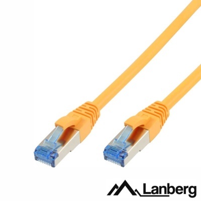 Cabo de rede LAN amarelo com conectores RJ45 Lanberg