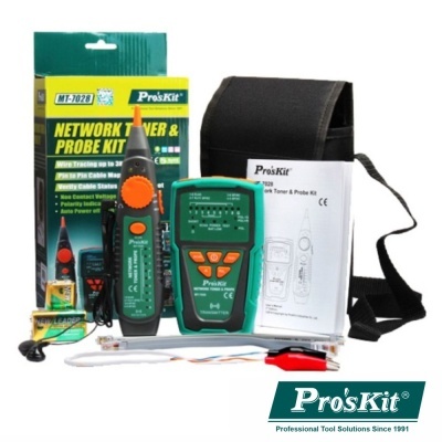 Kit de testador e localizador de rede Pro'sKit com dispositivos e acessórios