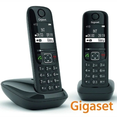 Conjunto 2 Telefones S Fios AS690 Preto Gigaset