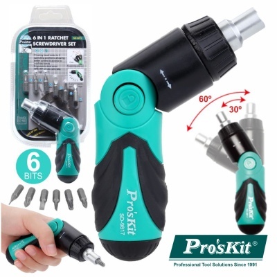 CHAVE APARAFUSADORA MANUAL 6em1 C 3 POSIÇÕES 6 BITS PROSKIT