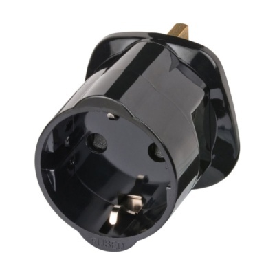Ficha Adaptadora Viagem Inglesa  Schuko 13A Preta