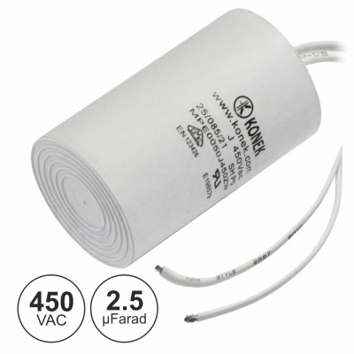 CONDENSADOR ARRANQUE 2.5uF 450V + TERRA C FIOS